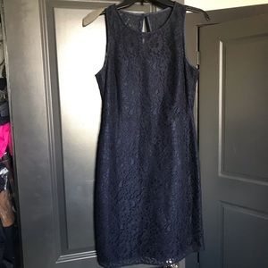 J. Crew navy lace dress